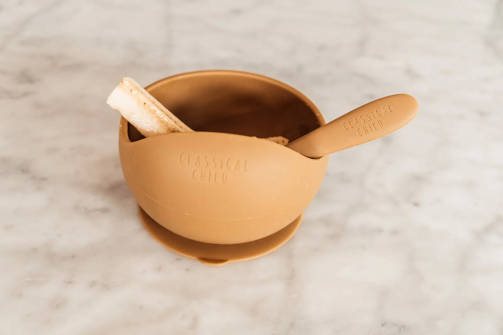 Ochre Silicone Suction Bowl