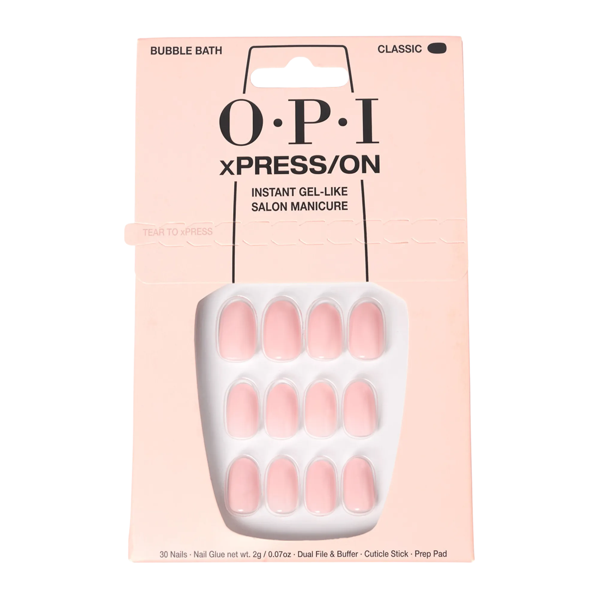 OPI xPRESS/ON Instant Gel-Like Salon Manicure - Bubble Bath - Classic
