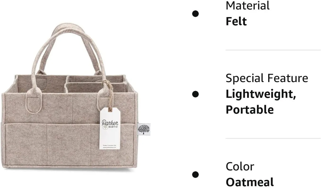 Parker Baby Diaper Caddy - Oatmeal