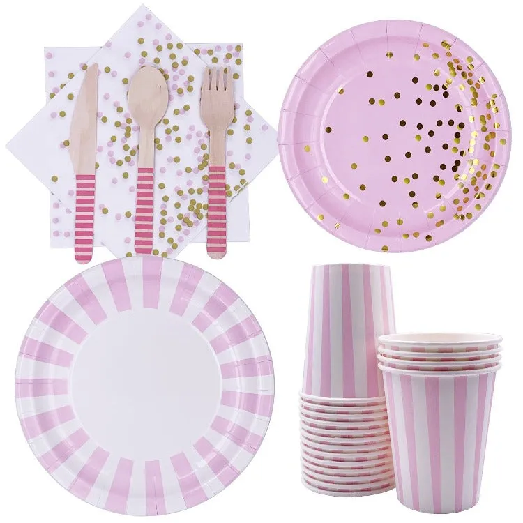 Party Tableware | Classic Pink | 16 Guests