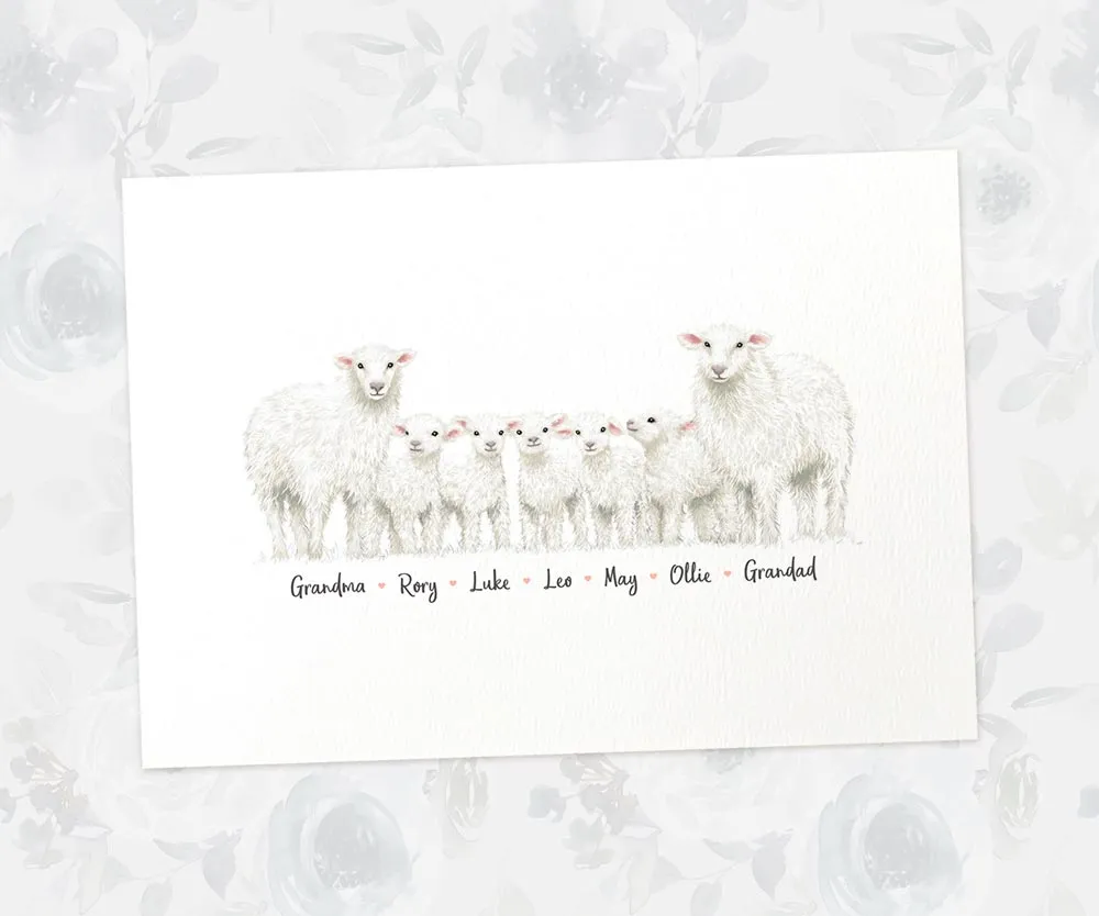 Personalised Sheep Family Portrait
