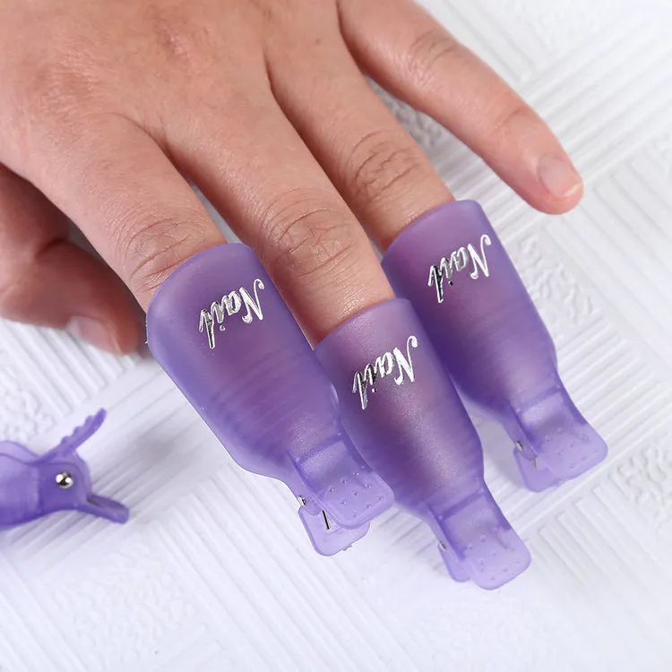 Plastic Nail Clips for Soak Off UV Gel Polish Removal