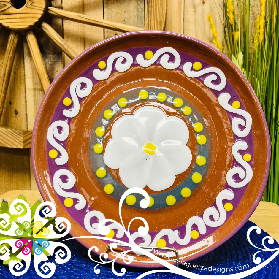 Set of 4 Large Fiesta Plates - Set Clay Flat Plates