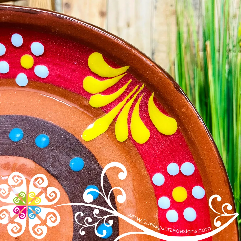 Set of 4 Large Fiesta Plates - Set Clay Flat Plates