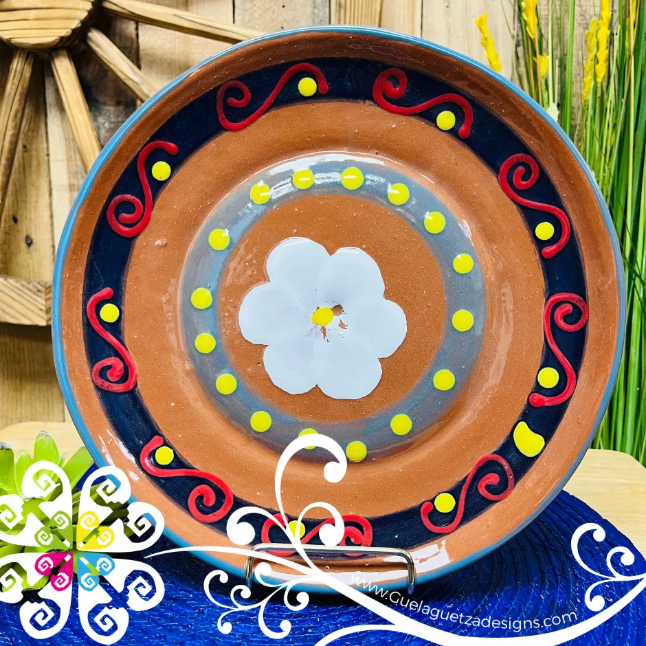 Set of 4 Large Fiesta Plates - Set Clay Flat Plates