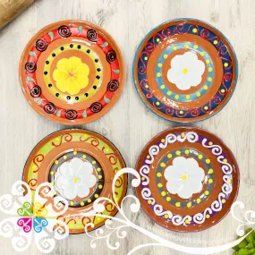 Set of 4 Large Fiesta Plates - Set Clay Flat Plates