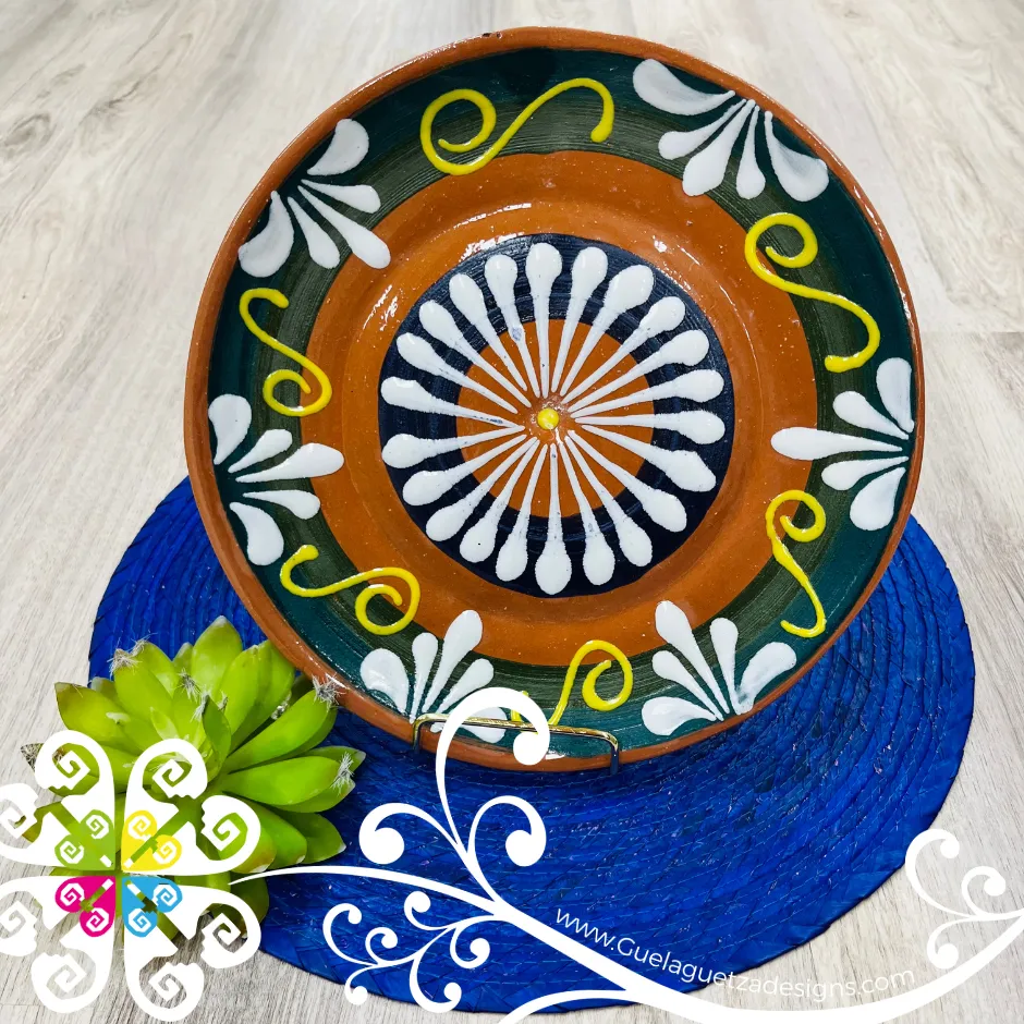 Set of 4 Large Fiesta Plates - Set Clay Flat Plates