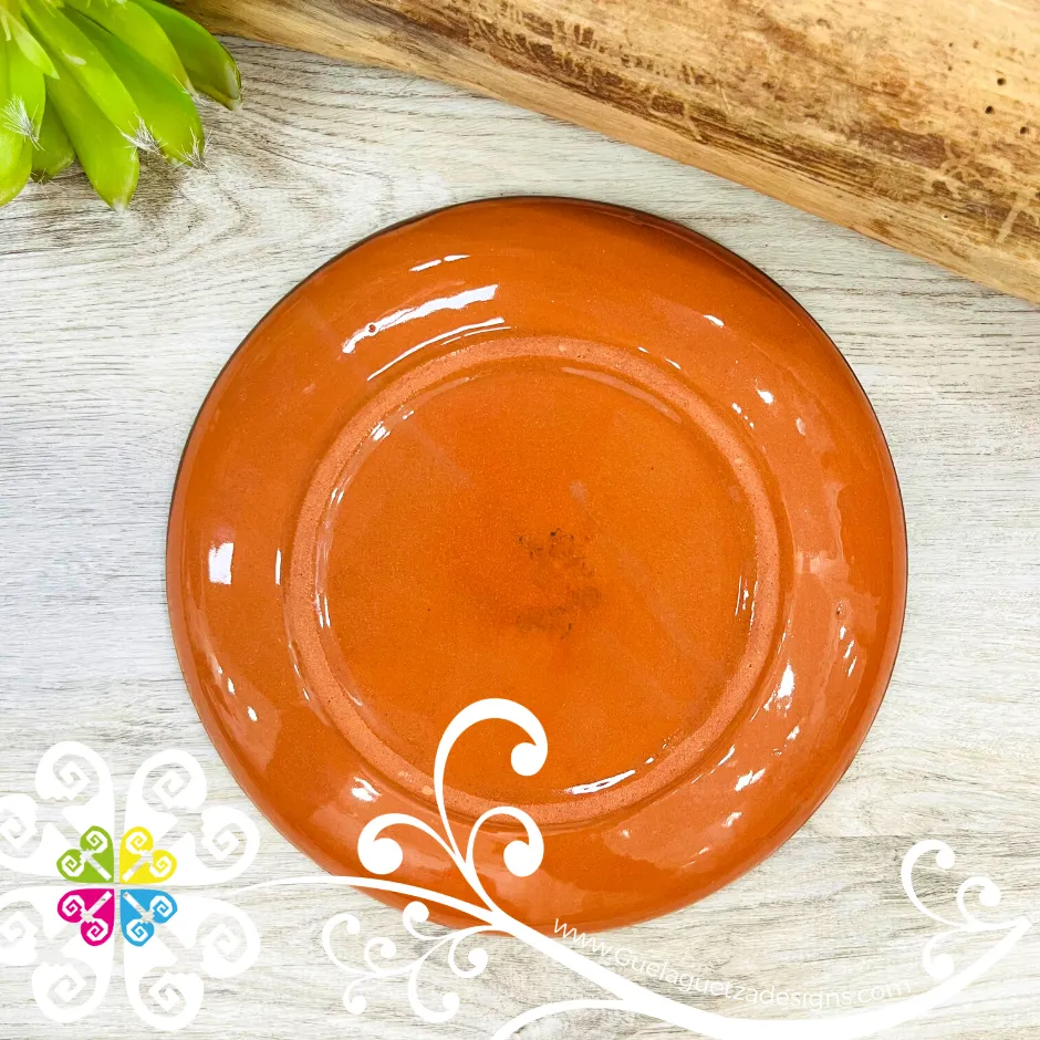 Set of 4 Large Fiesta Plates - Set Clay Flat Plates