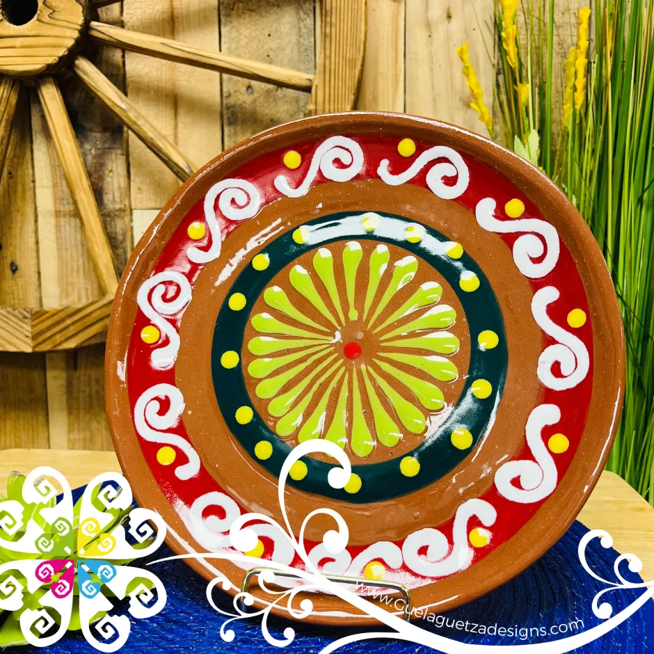 Set of 4 Large Fiesta Plates - Set Clay Flat Plates