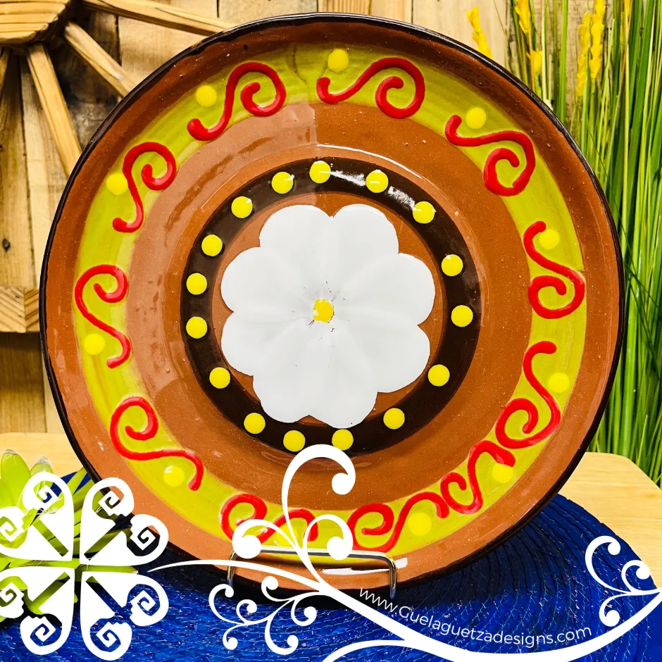 Set of 4 Large Fiesta Plates - Set Clay Flat Plates