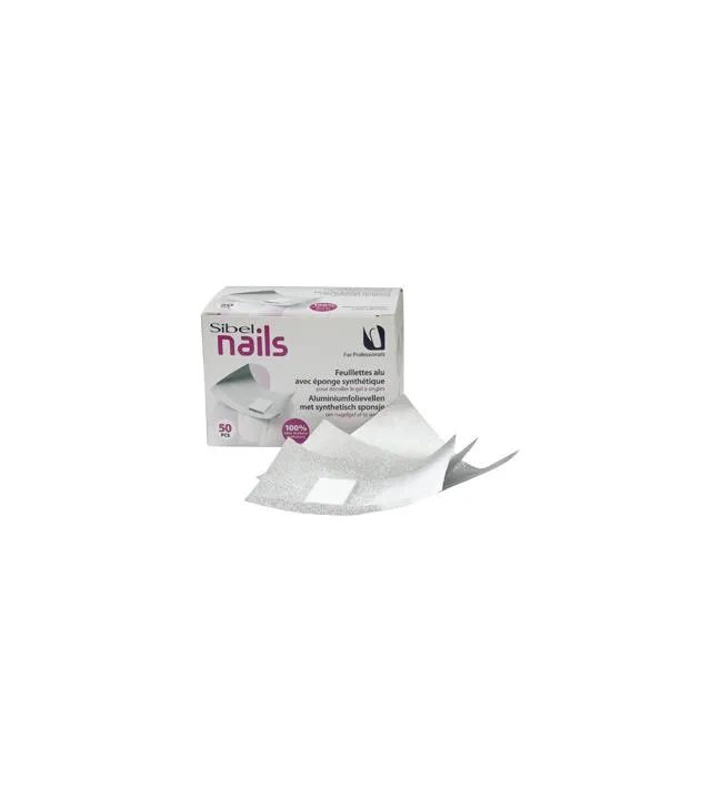 Sibel Nails Foil Sheets With Foam Pad 50Pc