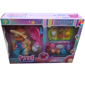 Sweet Baby Fast Food Playset with Talking Baby Doll and Accessories - Fun Pretend Play for Kids (Ages 3 )