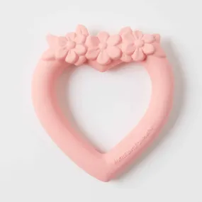 Sweet Heart Teething Ring Natural Rubber - Pink