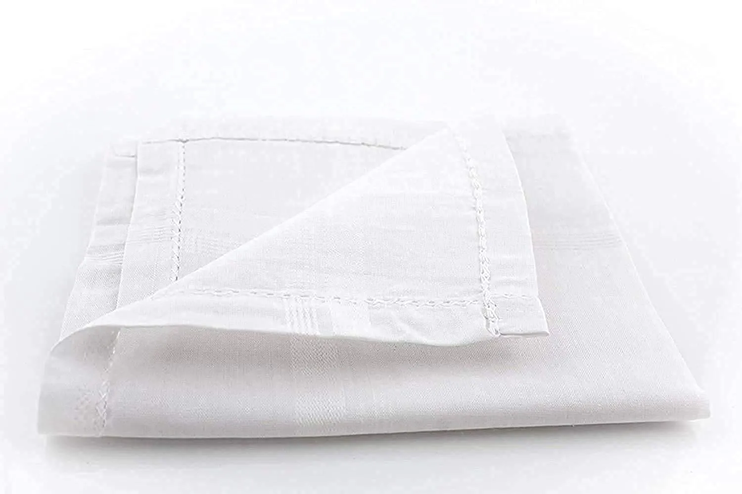 Urbane Home Home Cotton Premium Collection Handkerchief|Easy Wash & Premium Cotton Fabric|Size 44 x 44 CM, Pack of 6 (White)