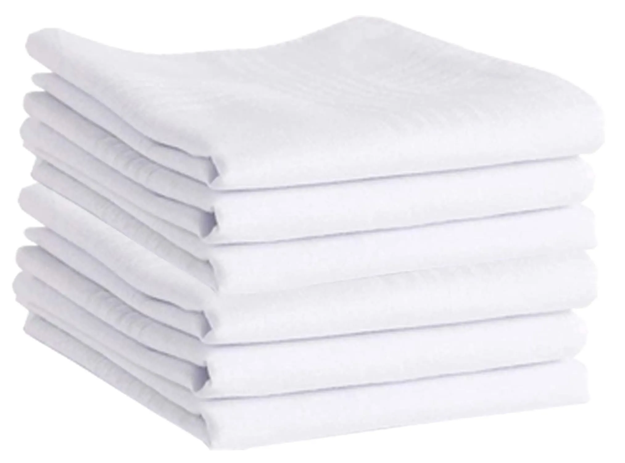 Urbane Home Home Cotton Premium Collection Handkerchief|Easy Wash & Premium Cotton Fabric|Size 44 x 44 CM, Pack of 6 (White)