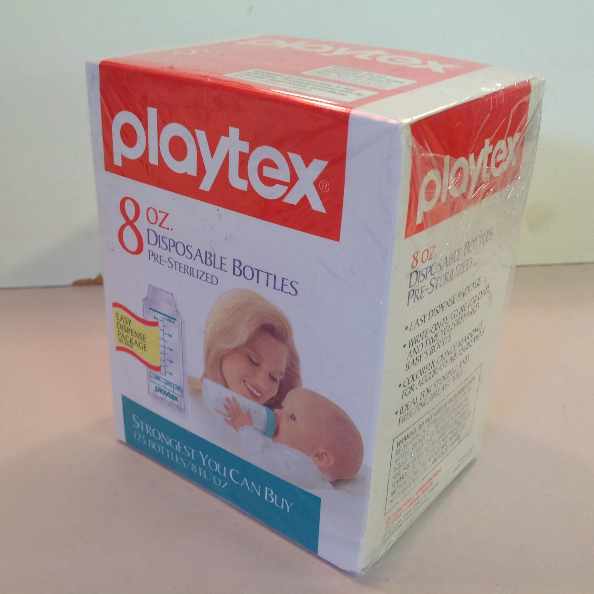 Vintage 1993 NOS Playtex 8 Ounce Pre-Sterilized Disposable Bottles Unused