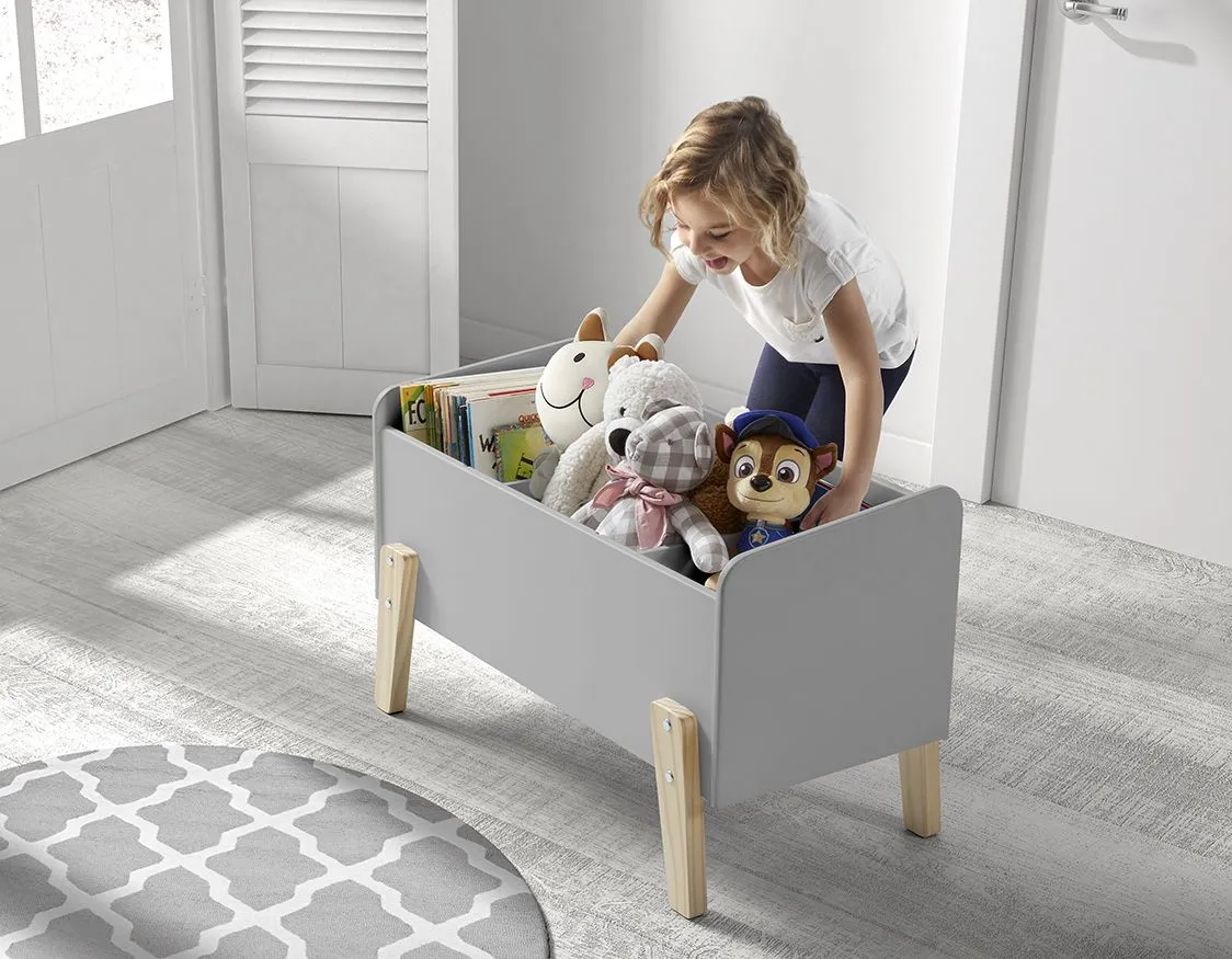 Vipack Kiddy Toy Box Cool Grey
