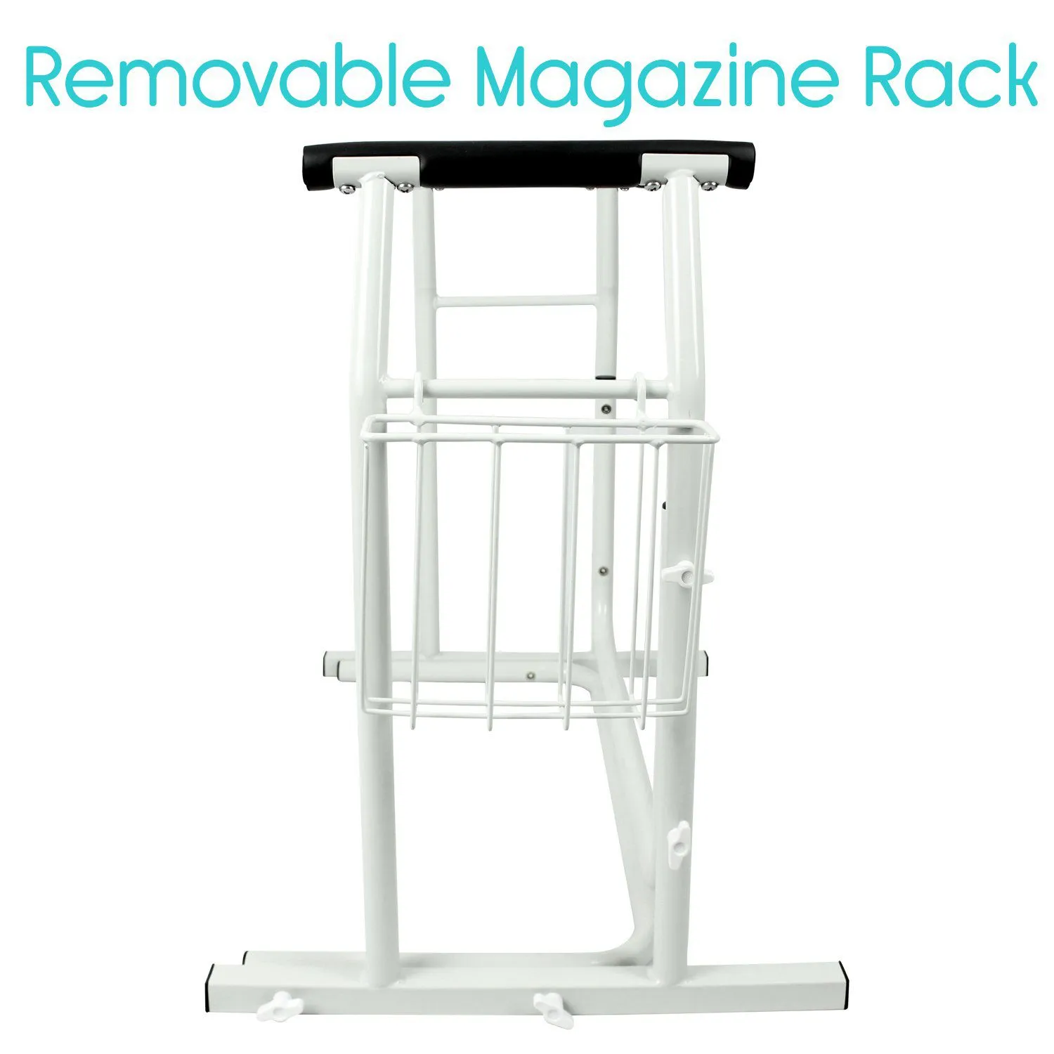 Vive Stand Alone Safety Bar Toilet Rail with Magazine Holder