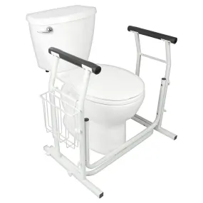 Vive Stand Alone Safety Bar Toilet Rail with Magazine Holder