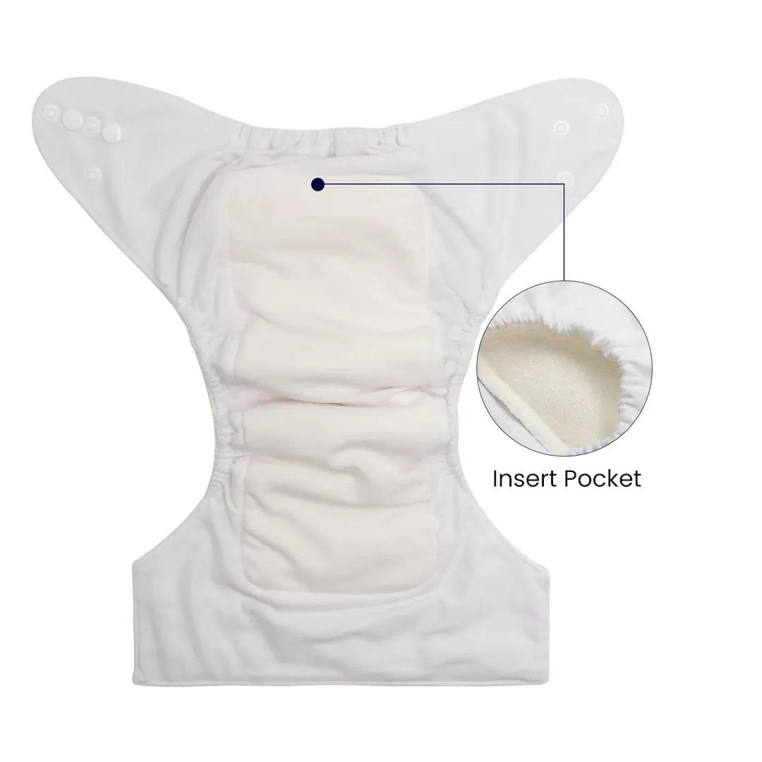 Washable and Reusable Cloth Diaper with Insert for Babies (0-3 years)-Plane Yellow